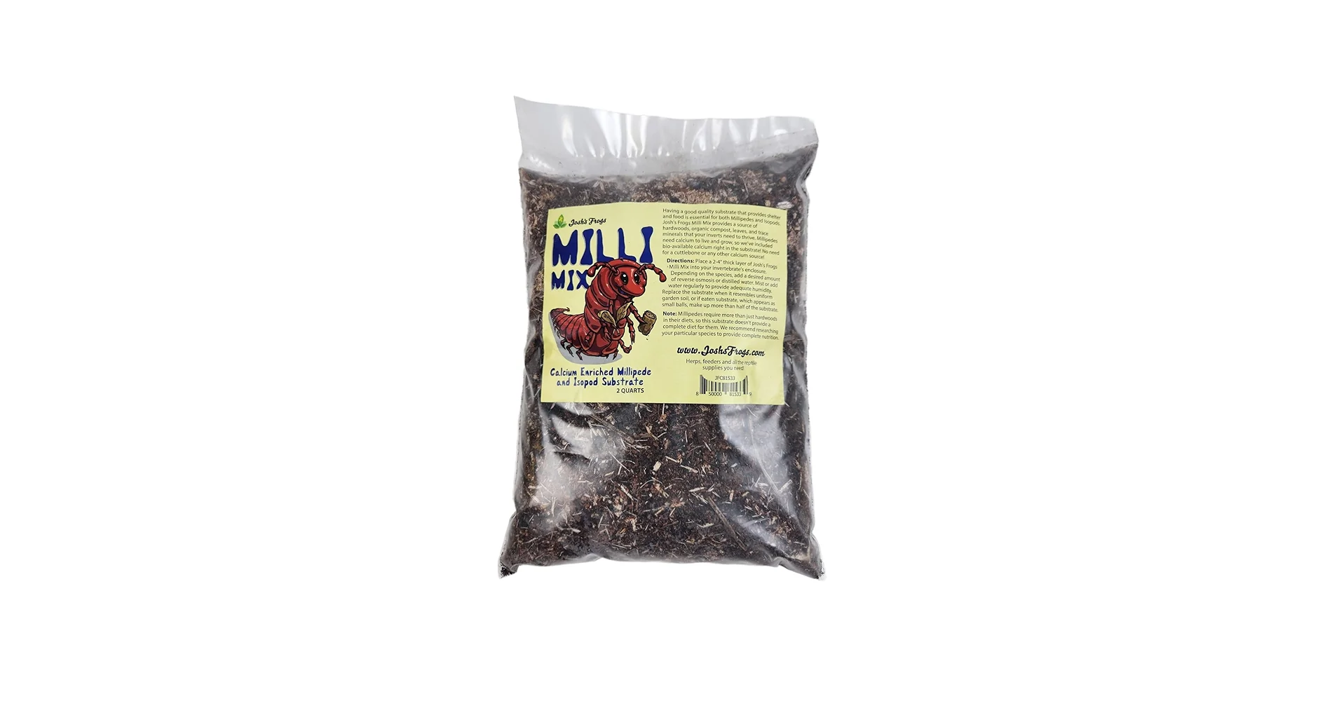 Josh's Frogs Milli Mix Calcium Enriched Millipede and Isopod Substrate (2 quart)
